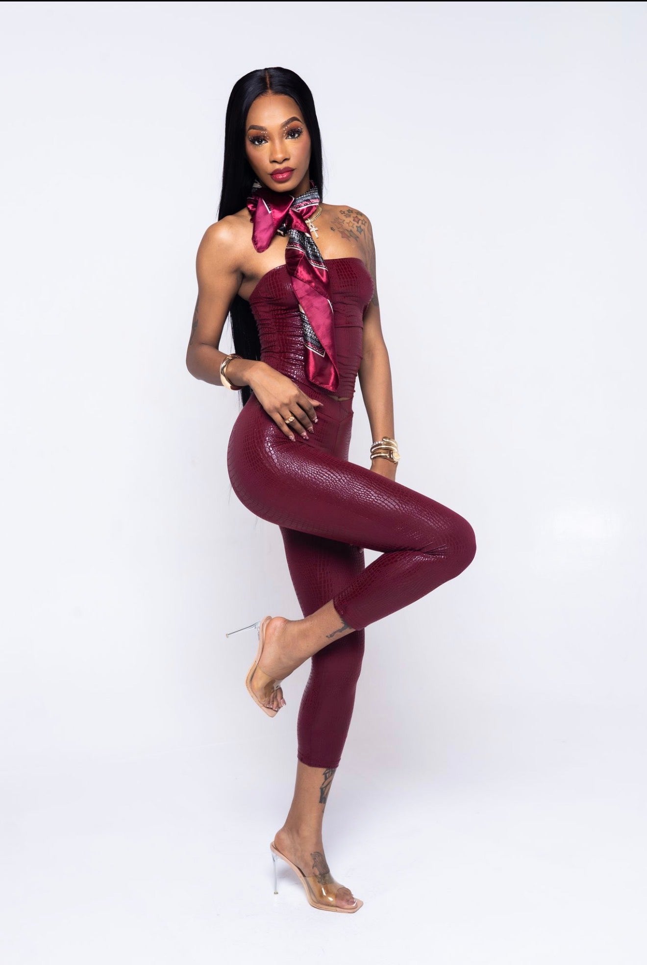 Burgundy Three-Piece Set