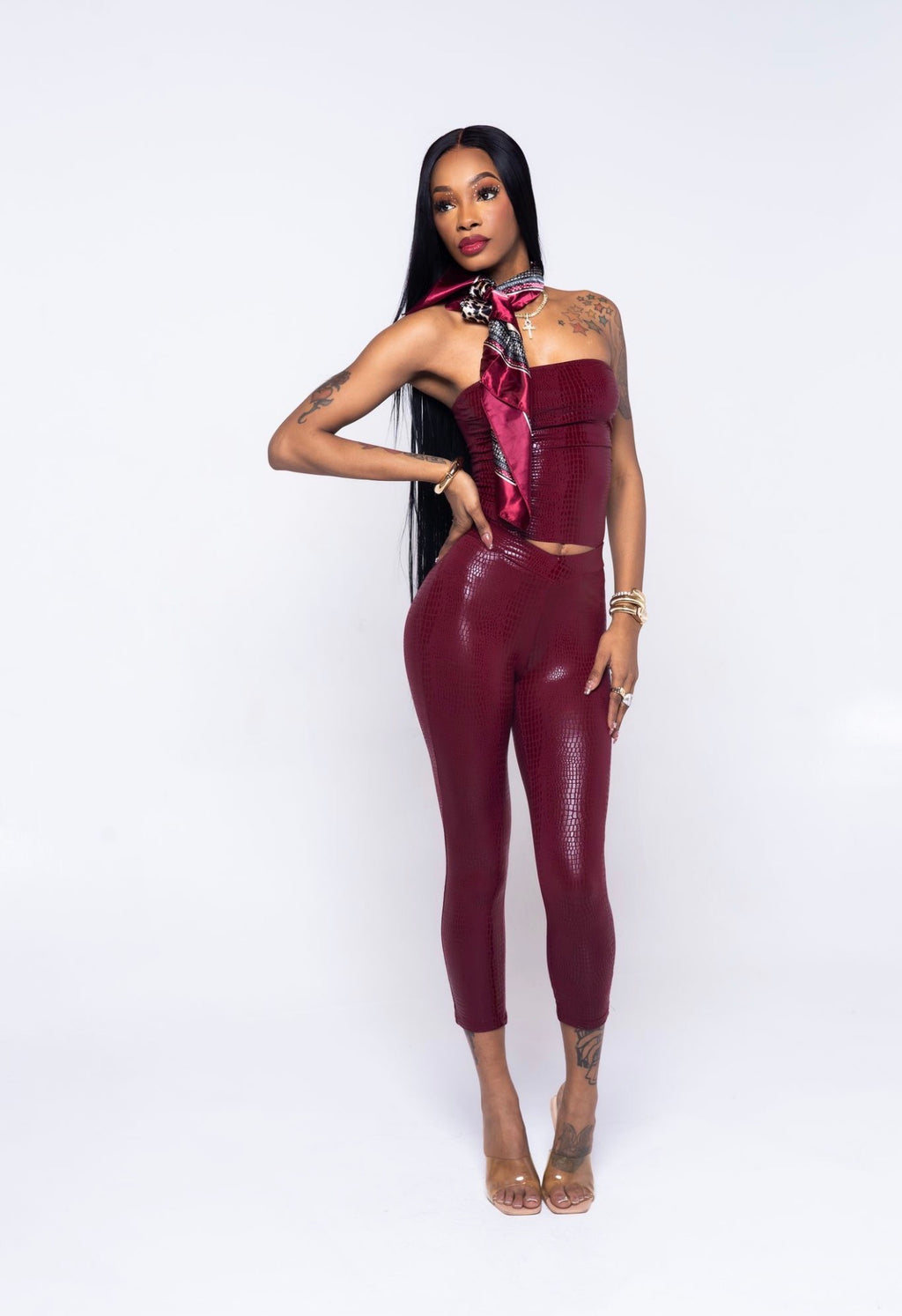 Burgundy Three-Piece Set