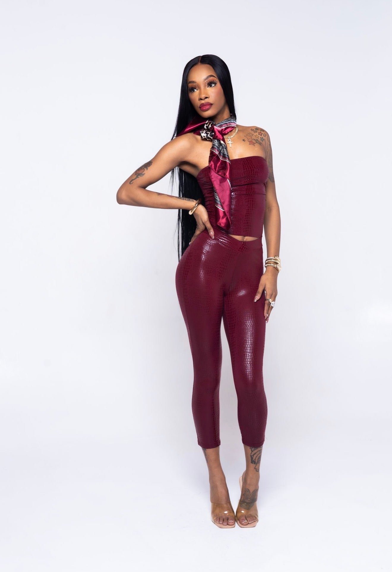 Burgundy Three-Piece Set